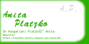 anita platzko business card